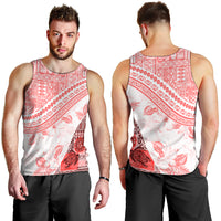 Hawaiian Tapa Men Tank Top Traditional Vintage Pattern Red LT05 - Polynesian Pride
