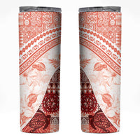 Hawaiian Tapa Skinny Tumbler Traditional Vintage Pattern Red LT05 Red - Polynesian Pride