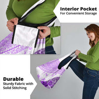 Hawaiian Tapa Grocery Bag Traditional Vintage Pattern Violet