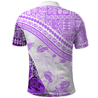 Hawaiian Tapa Polo Shirt Traditional Vintage Pattern Violet LT05 - Polynesian Pride
