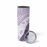 Hawaiian Tapa Skinny Tumbler Traditional Vintage Pattern Violet LT05 - Polynesian Pride