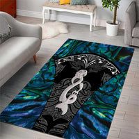 New Zealand Aotearoa Area Rug Maori Taniwha Paua Shell LT05 - Polynesian Pride