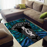 New Zealand Aotearoa Area Rug Maori Taniwha Paua Shell LT05 - Polynesian Pride