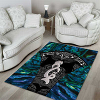 New Zealand Aotearoa Area Rug Maori Taniwha Paua Shell LT05 - Polynesian Pride
