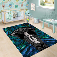 New Zealand Aotearoa Area Rug Maori Taniwha Paua Shell LT05 - Polynesian Pride