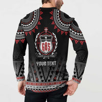 Personalised Samoa Black Saturday Button Sweatshirt Samoa For Samoans