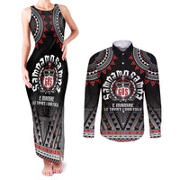 Personalised Samoa Black Saturday Couples Matching Tank Maxi Dress and Long Sleeve Button Shirt Samoa For Samoans