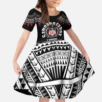 Personalised Samoa Black Saturday Kid Short Sleeve Dress Samoa For Samoans LT05 KID Black - Polynesian Pride