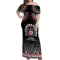 Personalised Samoa Black Saturday Off Shoulder Maxi Dress Samoa For Samoans LT05 Women Black - Polynesian Pride