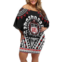 Personalised Samoa Black Saturday Off Shoulder Short Dress Samoa For Samoans LT05 Women Black - Polynesian Pride