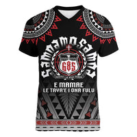 Personalised Samoa Black Saturday Women V-Neck T-Shirt Samoa For Samoans