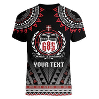 Personalised Samoa Black Saturday Women V-Neck T-Shirt Samoa For Samoans