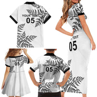 Custom New Zealand Football Family Matching Short Sleeve Bodycon Dress and Hawaiian Shirt Aotearoa Pride - Polynesian Pride