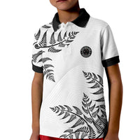 Custom New Zealand Football Kid Polo Shirt Aotearoa Pride LT05 Kid White - Polynesian Pride