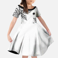 Custom New Zealand Football Kid Short Sleeve Dress Aotearoa Pride - Polynesian Pride