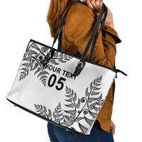 Custom New Zealand Football Leather Tote Bag Aotearoa Pride - Polynesian Pride