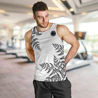 Custom New Zealand Football Men Tank Top Aotearoa Pride LT05 White - Polynesian Pride