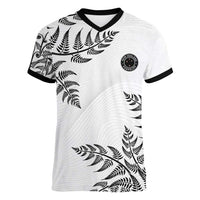 Custom New Zealand Football Women V-Neck T-Shirt Aotearoa Pride LT05 Female White - Polynesian Pride