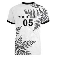 Custom New Zealand Football Women V-Neck T-Shirt Aotearoa Pride LT05 - Polynesian Pride