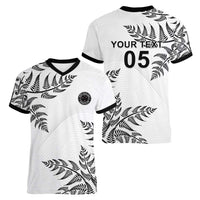Custom New Zealand Football Women V-Neck T-Shirt Aotearoa Pride LT05 - Polynesian Pride