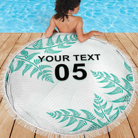 Custom New Zealand Football Beach Blanket Aotearoa Pride Aqua Version LT05 - Polynesian Pride