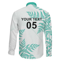 Custom New Zealand Football Family Matching Off The Shoulder Long Sleeve Dress and Hawaiian Shirt Aotearoa Pride Aqua Version - Polynesian Pride