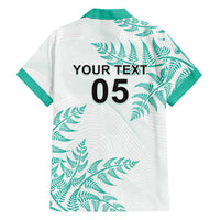 Custom New Zealand Football Family Matching Off Shoulder Short Dress and Hawaiian Shirt Aotearoa Pride Aqua Version - Polynesian Pride