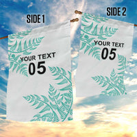 Custom New Zealand Football Garden Flag Aotearoa Pride Aqua Version - Polynesian Pride