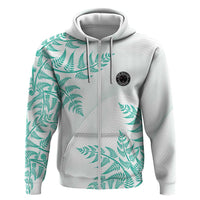 Custom New Zealand Football Hoodie Aotearoa Pride Aqua Version LT05 Zip Hoodie Aqua - Polynesian Pride