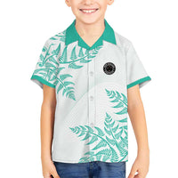 Custom New Zealand Football Kid Hawaiian Shirt Aotearoa Pride Aqua Version - Polynesian Pride