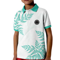 Custom New Zealand Football Kid Polo Shirt Aotearoa Pride Aqua Version LT05 Kid Aqua - Polynesian Pride