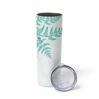 Custom New Zealand Football Skinny Tumbler Aotearoa Pride Aqua Version LT05 - Polynesian Pride