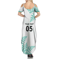 Custom New Zealand Football Summer Maxi Dress Aotearoa Pride Aqua Version LT05 - Polynesian Pride