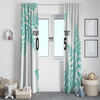 Custom New Zealand Football Window Curtain Aotearoa Pride Aqua Version LT05 - Polynesian Pride