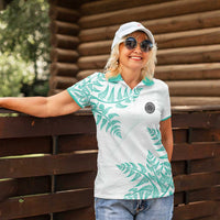 Custom New Zealand Football Women Polo Shirt Aotearoa Pride Aqua Version - Polynesian Pride