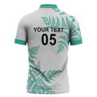 Custom New Zealand Football Zipper Polo Shirt Aotearoa Pride Aqua Version - Polynesian Pride
