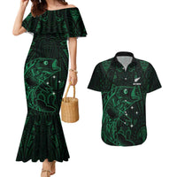 Custom New Zealand Fishing Couples Matching Mermaid Dress and Hawaiian Shirt Maori Tribal Pattern - Polynesian Pride