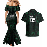 Custom New Zealand Fishing Couples Matching Mermaid Dress and Hawaiian Shirt Maori Tribal Pattern - Polynesian Pride