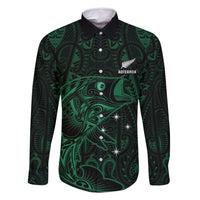 Custom New Zealand Fishing Family Matching Off Shoulder Short Dress and Hawaiian Shirt Maori Tribal Pattern - Polynesian Pride