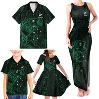 Custom New Zealand Fishing Family Matching Tank Maxi Dress and Hawaiian Shirt Maori Tribal Pattern - Polynesian Pride