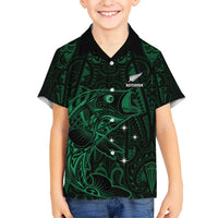 Custom New Zealand Fishing Kid Hawaiian Shirt Maori Tribal Pattern - Polynesian Pride