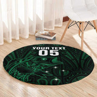 Custom New Zealand Fishing Round Carpet Maori Tribal Pattern - Polynesian Pride