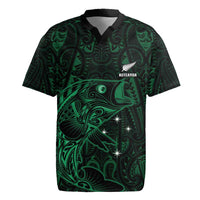 Custom New Zealand Fishing Rugby Jersey Maori Tribal Pattern LT05 Black - Polynesian Pride