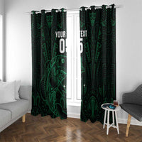 Custom New Zealand Fishing Window Curtain Maori Tribal Pattern - Polynesian Pride