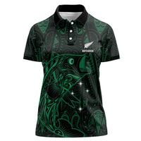 Custom New Zealand Fishing Women Polo Shirt Maori Tribal Pattern LT05 Female Black - Polynesian Pride