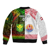 Custom Hawaii And Tahiti Bomber Jacket Coat Of Arms Polynesian Pattern LT05 - Polynesian Pride