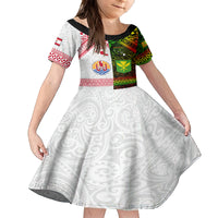 Custom Hawaii And Tahiti Family Matching Tank Maxi Dress and Hawaiian Shirt Coat Of Arms Polynesian Pattern LT05 Daughter's Dress Reggae - Polynesian Pride
