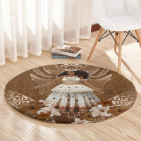 Bula Fiji Women's Day Round Carpet With Fijian Tapa Pattern