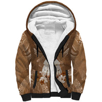 Bula Fiji Women's Day Sherpa Hoodie With Fijian Tapa Pattern LT05 Unisex Brown - Polynesian Pride
