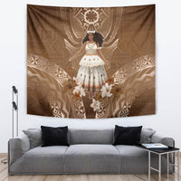 Bula Fiji Women's Day Tapestry With Fijian Tapa Pattern LT05 Brown - Polynesian Pride